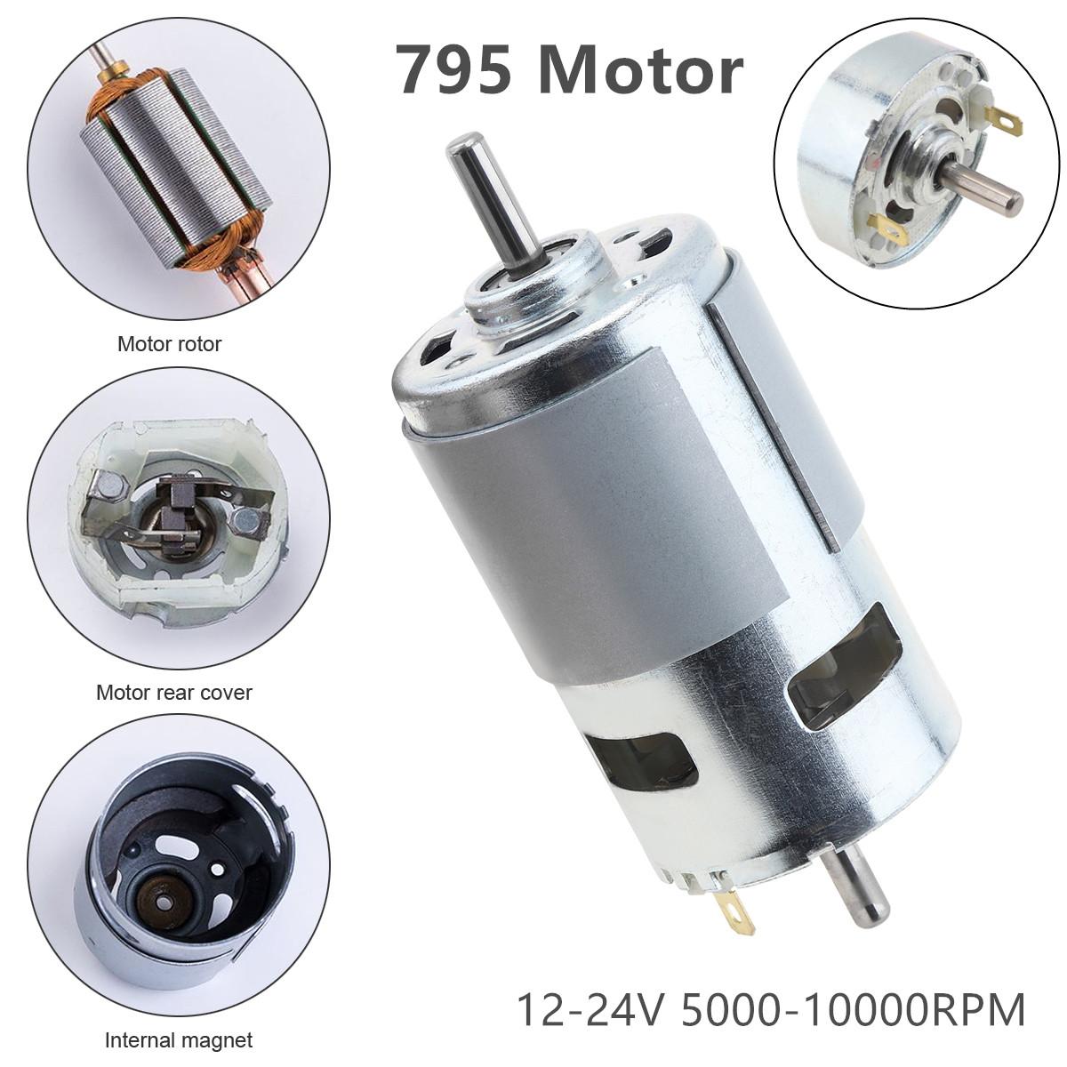 R380 390 555 775 Motor DC 12V / 24V Micromotor cu ax dublu R140