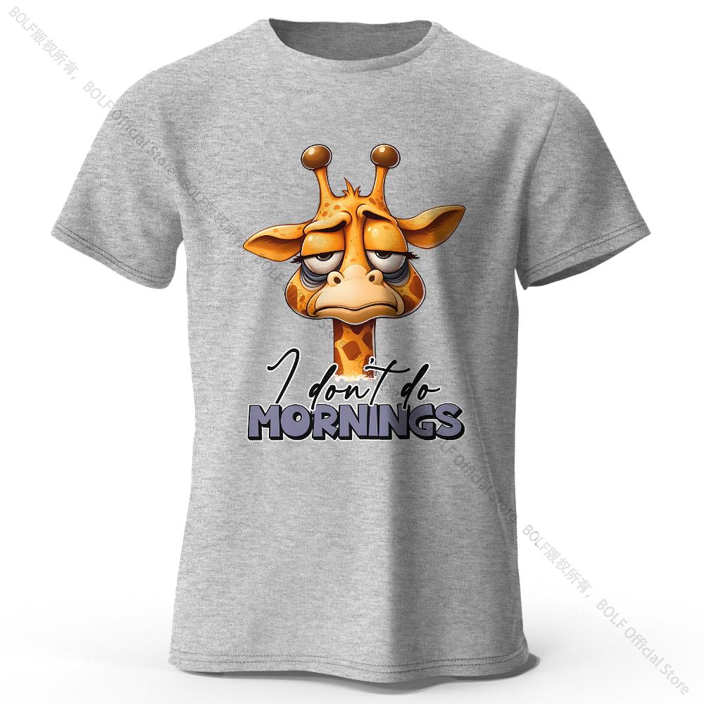 Summer Round Neck 3D Cartoon Giraffe Printed Top Fashionable Casual Short Sleeved Children's Boy T-shirts