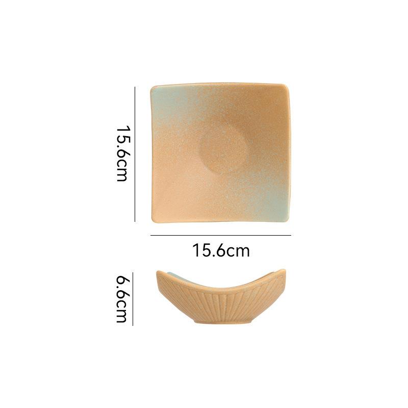 Retro Japanese Ceramic Bowls, Plates, Tableware Sets, Combination, High-Value Restaurant, Household Steak, Plates, Soup Bowls