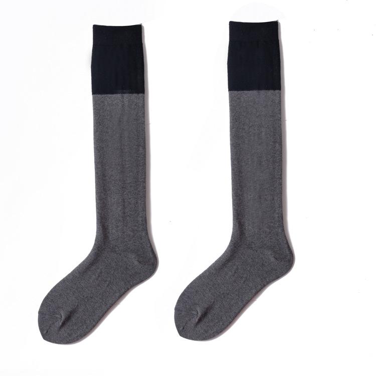 Solid-color Patchwork Knee-high Socks, Medium Long Calf Socks, Solid-color High Socks