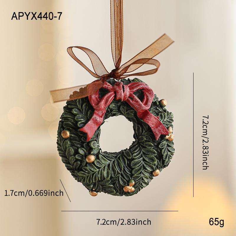 Colorful Retro 3D Resin Bell Pendant for Christmas Tree Decoration