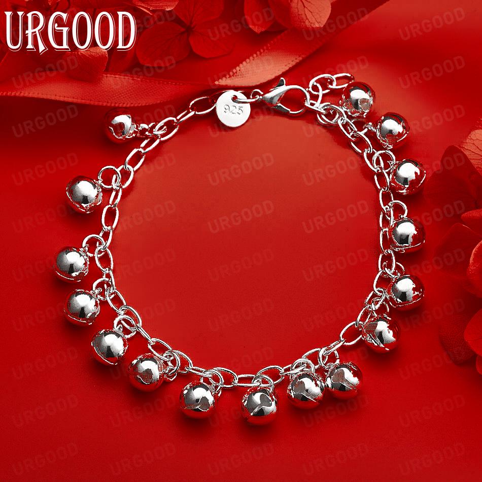

925 Sterling Silver Fashion Bell Bracelet 20CM