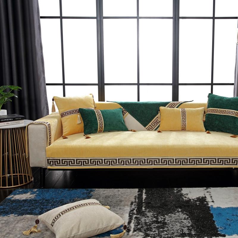 Four Seasons Noua perna de canapea din chenille chinezeasca Moderna, simpla, de culoare solida, perna de canapea Prosop