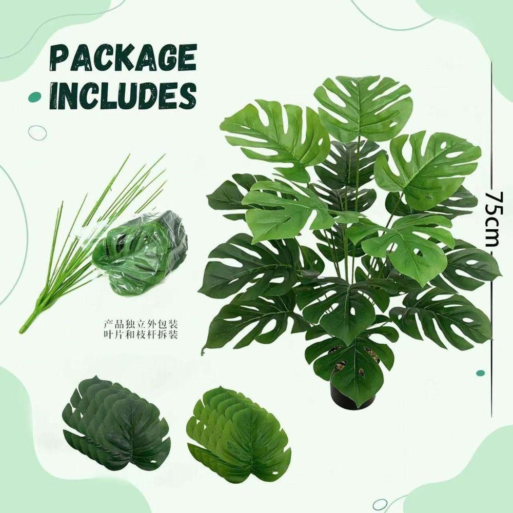 55cm Artificial Plant 12/18 Leaves Fern Plant Bundle Large Size Fake Palm Plant  Wall Decoration