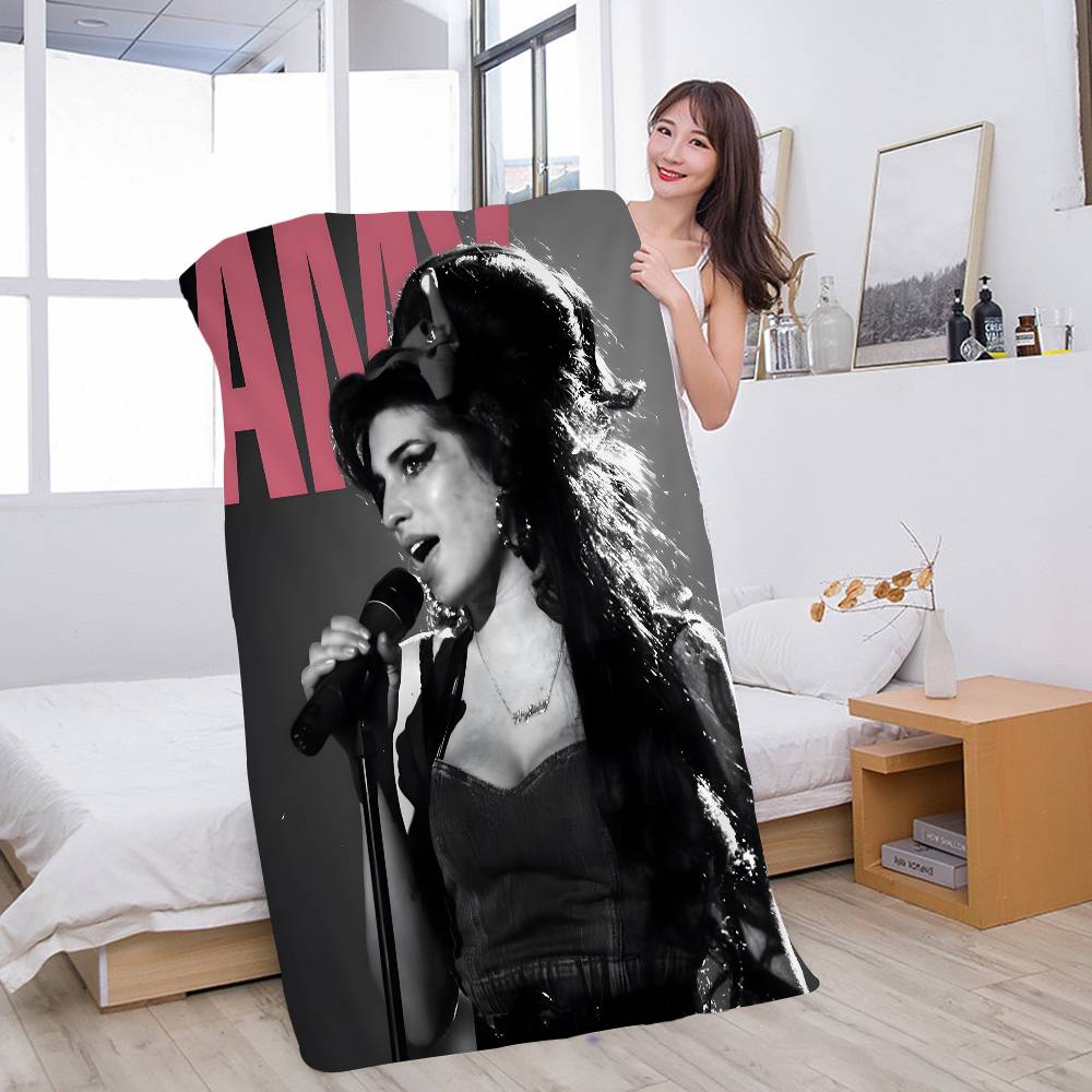 Famous Music Singer Amy Winehouse Beach Swimming Towel Soft Absorbent Washcloth Children's Gifts for Kids Travel Camping Gym