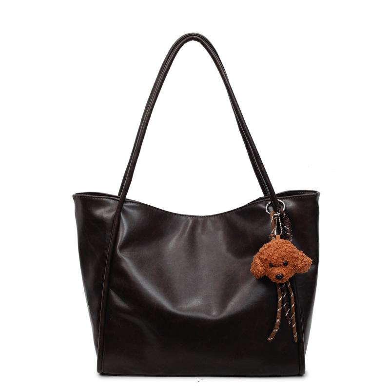 

Large-capacity Tote Bag, Fashionable and Retro Shoulder Bag, High-end Casual Commuting Underarm Bag кавовий