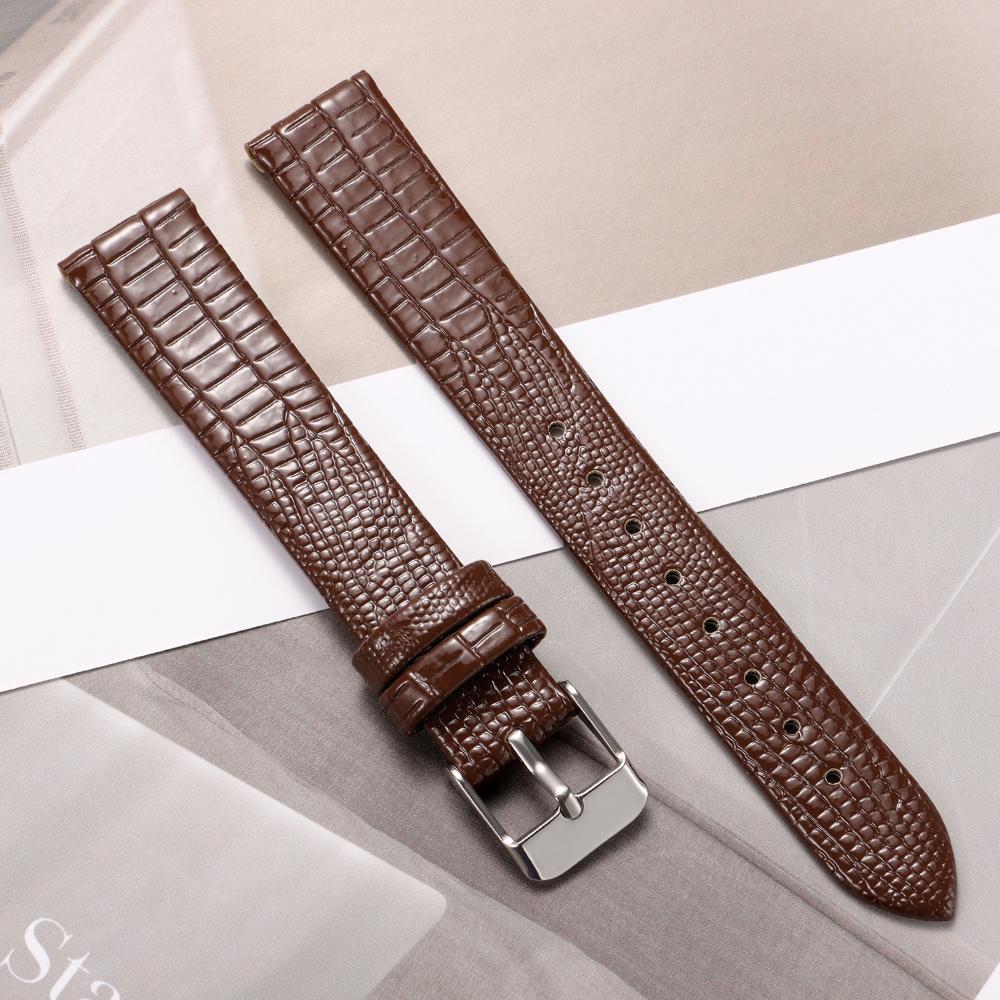 8mm 10mm 12mm 14mm 16mm Mode Echsenstruktur Armband Ultra-dünnes Universelles Uhrenarmband Dornschließe Uhrarmband für Damen Armband