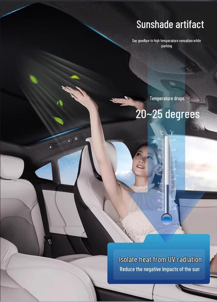 Sunshade Blinds, Panoramic Roof Shades, Heat Insulation, Interior Accessories for Xiaomi SU 7