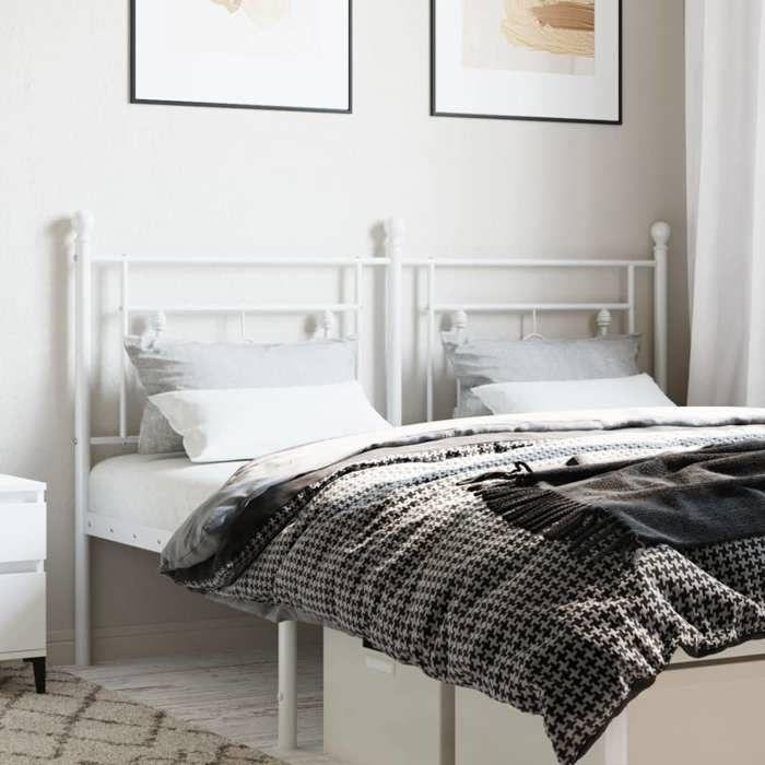 VidaXL Tête de Lit, Accessoire de Lit avec Pieds, Tête de Cadre de Lit, Meuble de Chambre à Coucher Maison Intérieur, Métal 374423