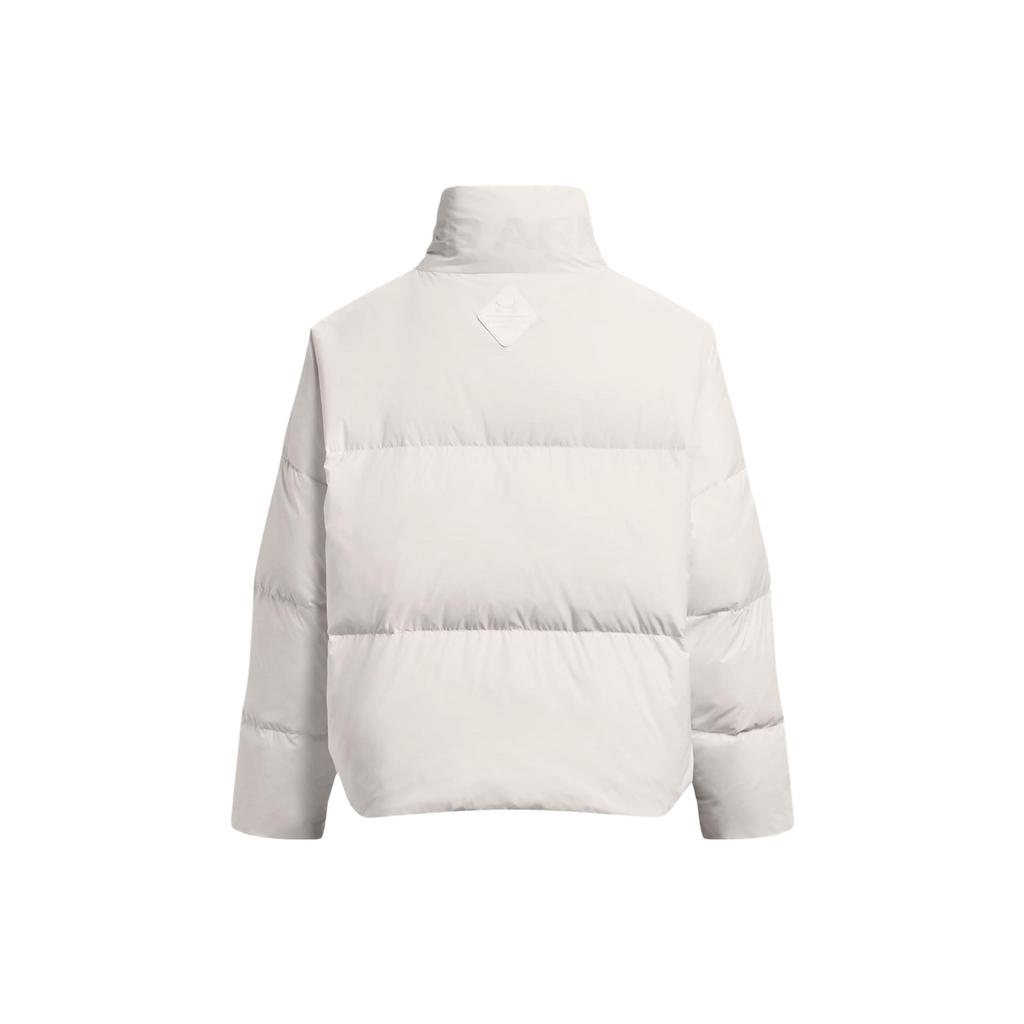 Under Armour ColdGear Infrared Down Puffer Jacket With Stand Collar And Zipper Women Jacket White 1378858-112