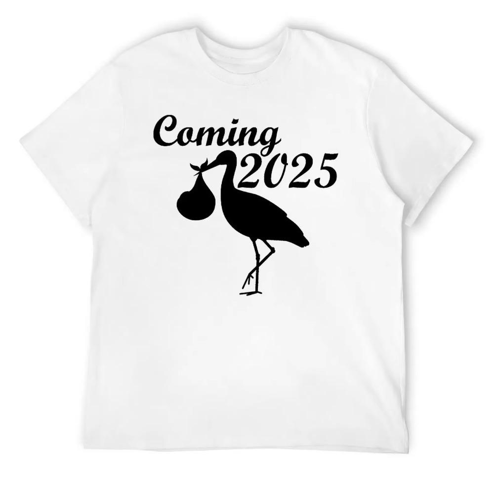 

Crewneck Mother s Day Coming In 2025 Stork Brings T-shirt Sport Top Tee Casual Graphic Nerd Home USA Size S белый