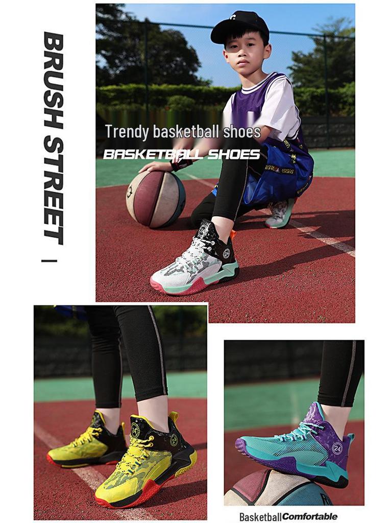 High-Top Men's Basketball Sneakers 2025: New Youth Style, Thick-Soled, Non-Slip, Shock-Absorbing.