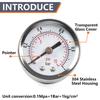 Oil Fuel Pressure Gauge Universal 1/8 NPT 3/8 NPT Polished Case 0-1bar 0-15 Psi Oil Press Gauge Fuel Gauge