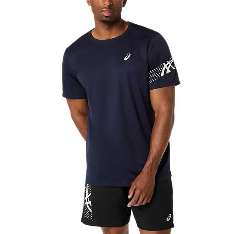Asics Icon Solid Short Sleeve Crew Neck Running T-Shirt Men Tops 2011D458-100 XL