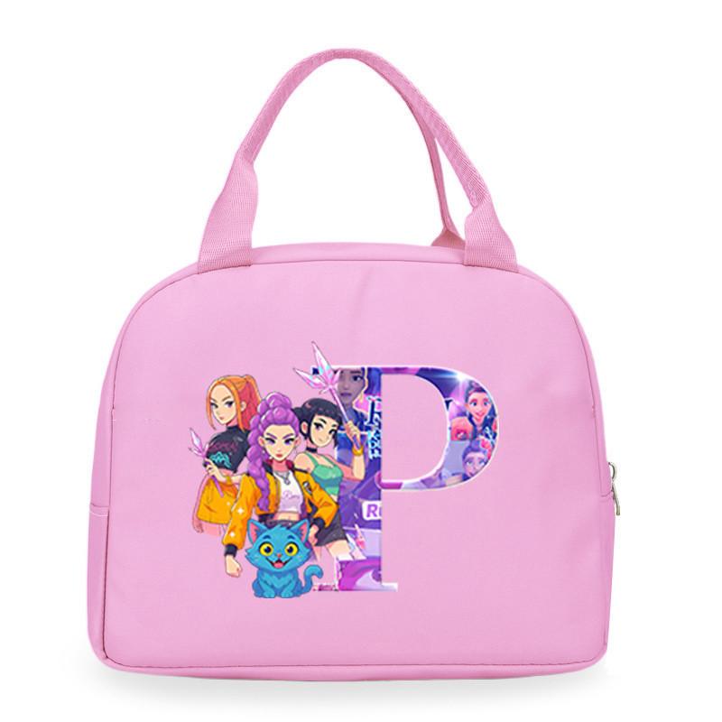 Kinderen Meisjes Kpop Rumi Zoey Mira Derpy Sajaboys Bedrukt Student Waterdicht Maaltijd Lunchbox Tas Casual Handtas