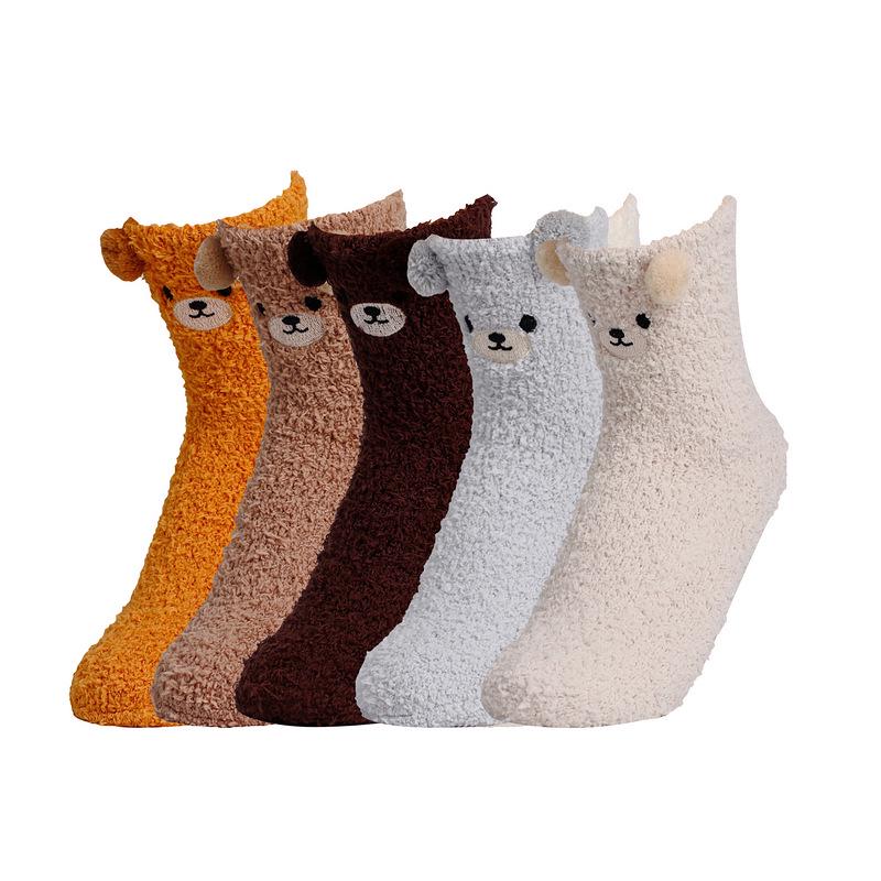 Women's Coral Fleece Socks - Cute, Thickened Plush Velvet for Winter, European & American Style.