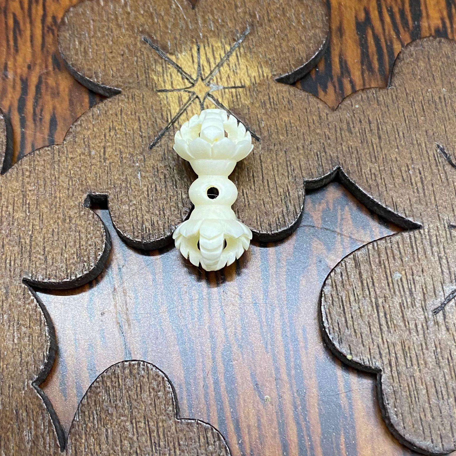 Tang Long Mammoth Ivory Vajra Bracelet Beads - Natural Ice Material DIY Spacer Accessories