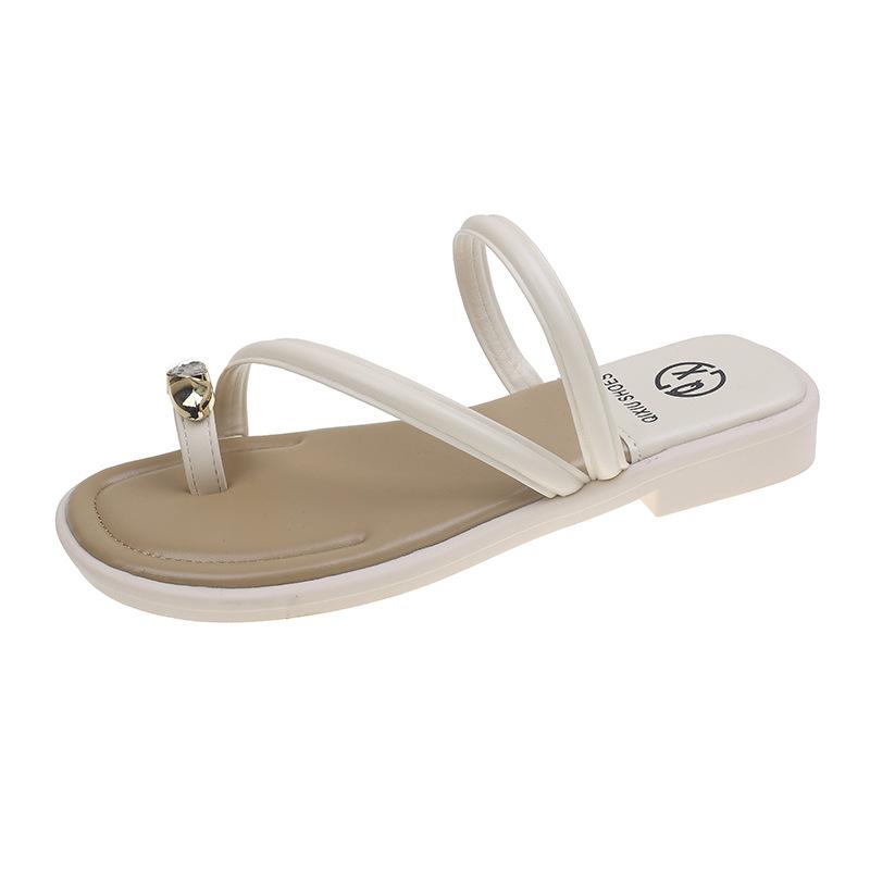 Vielseitiges Zehen-French Cool-Slipper-Damen-Sommerschuh-Set 2025 neue Mode Temperament Feenstil Slipper