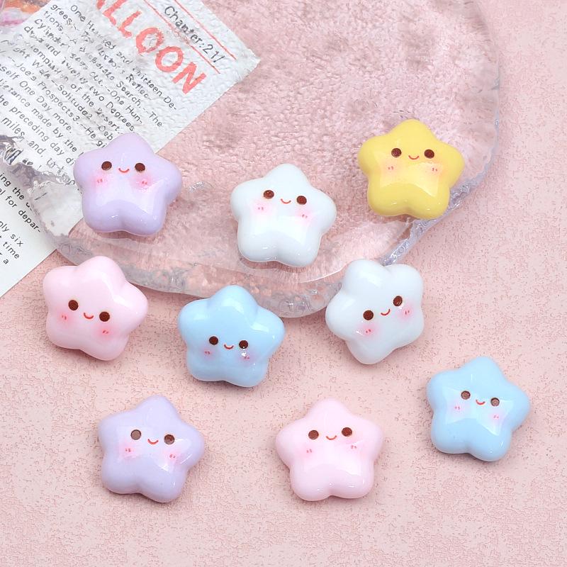 Croc Charms & Hair Clips: DIY Resin Accessories - Cartoon Stars & Smiley Faces