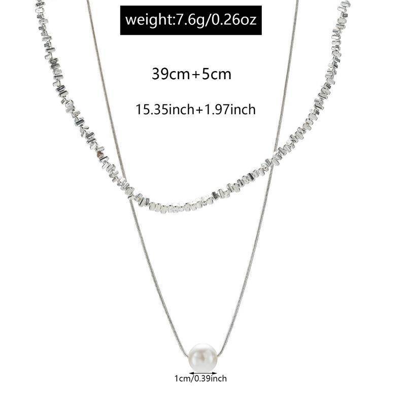Imitation Pearl Pendant, Necklace Jewelry Stacked with High-end Light Luxury Niche Irregular Collarbone Chain Accessories