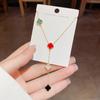 Minimalist Light-Luxury Four-Color Four-Leaf Clover Choker Necklace Bamboo Chain Copper Electroplated Fashionable Versatile