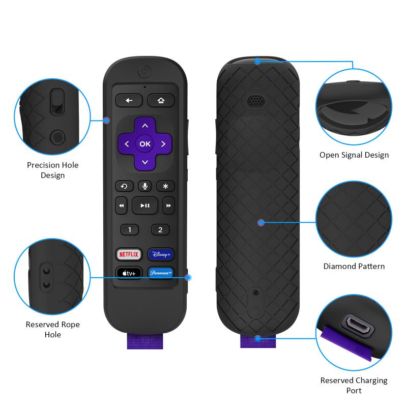 Remote Control Protective Case Compatible For Roku Ultra 2022 Tv Controller Waterproof Silicone