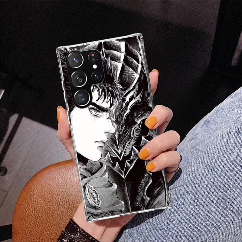 Black White G-Guts B-Berserks Phone Case For Samsung Galaxy S24 S25 Edge S26 Ultra S23 S22 S21 Plus S20 FE + Personalized Print