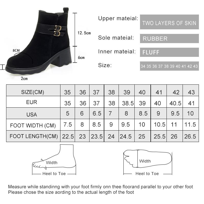 Fashion AIYUQI Snow Boots Women 2025 New Genuine Leather Women's Ankle Boots Platform Large Size 41 42 43 Winter Booties Women