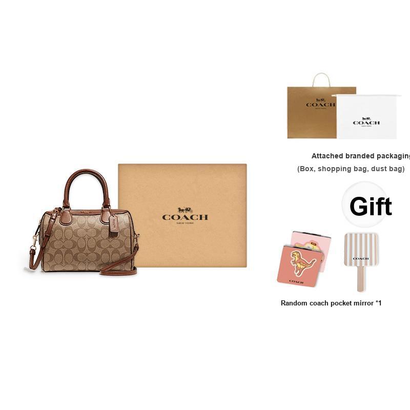Coach Bennett 23 Borsa Boston in Pelle con Chiusura a Zip da Donna Marrone 32203-IME74