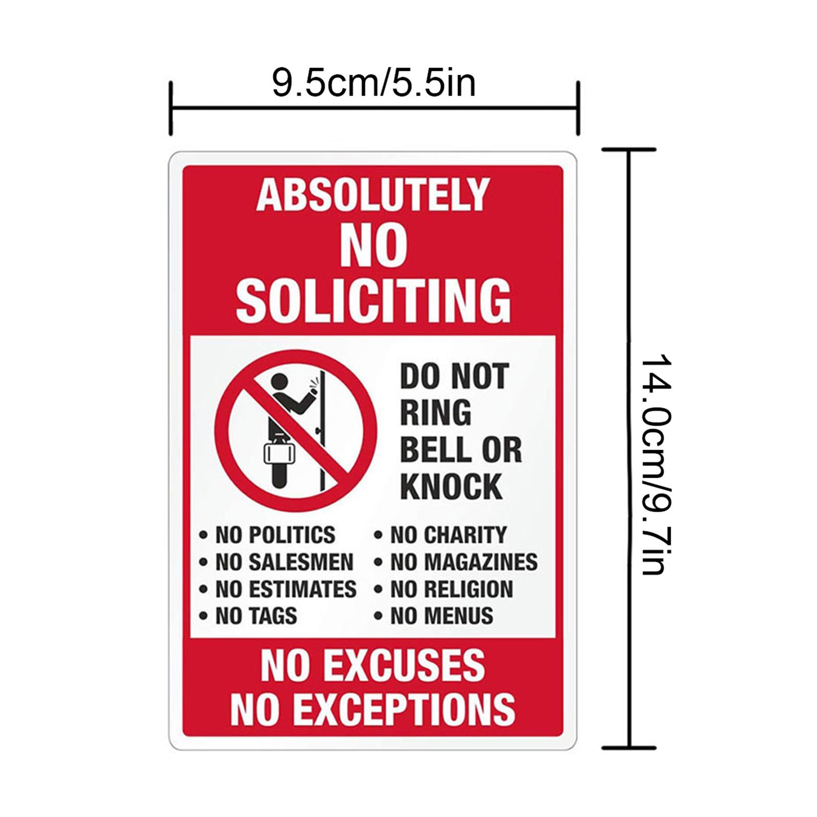 

No Solicitation Signs Yard No Solicitation Sign Sticker Sunproof Self Adhesive Door Sign For Home Front Door Yard Window Wall червоний
