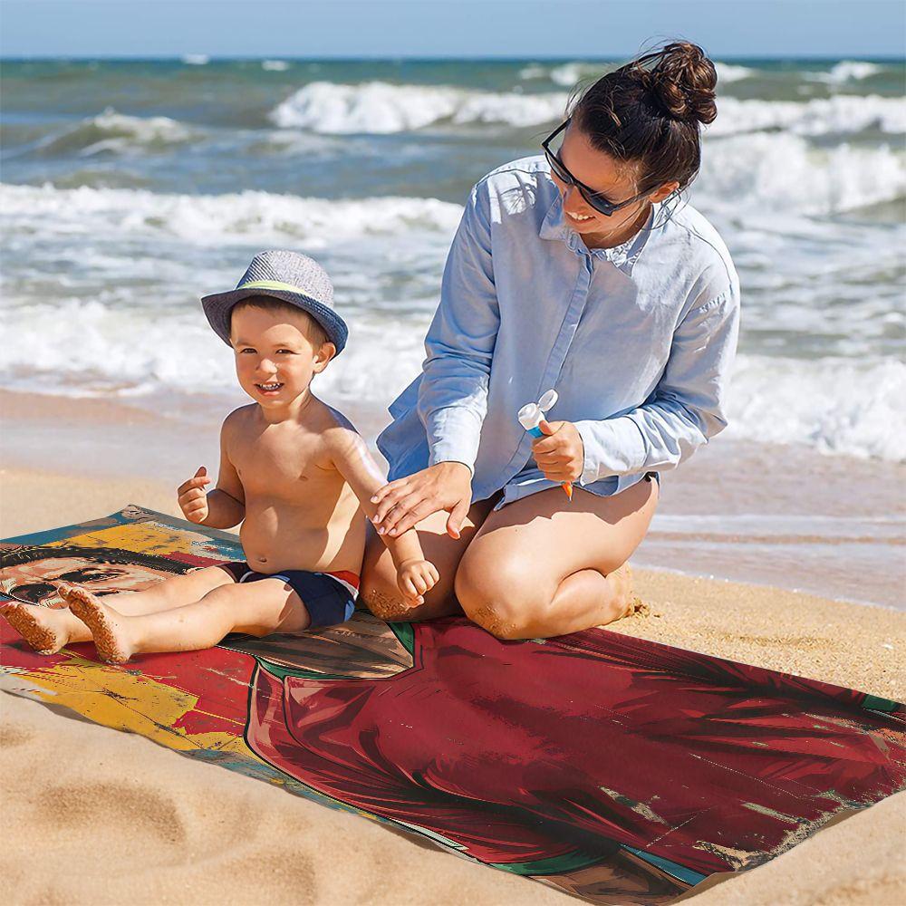 Fußballspieler Ruf Kunst Druck Strandtuch Badetuch Schnelltrocknend Digitaldruck Schwimmbad Camping Outdoor Reise Decke