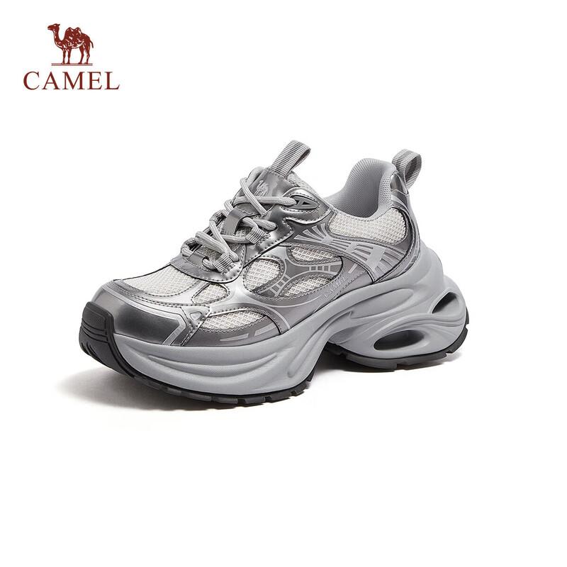 CAMEL Women s Silver Mesh Platform Dad Sneakers 37 серебряный