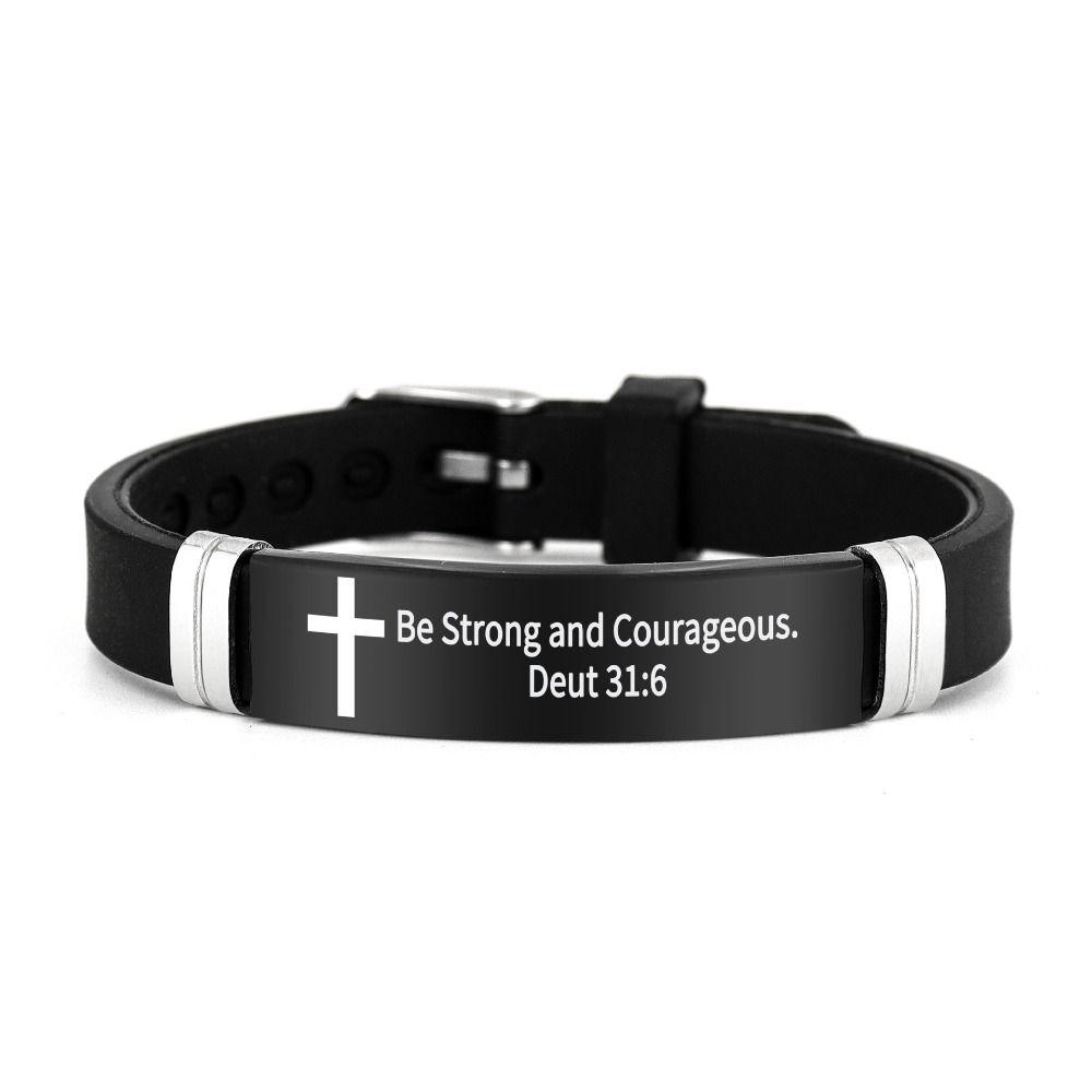 ID Wristband Family Friendship Bracelet Cross Design Christian Bracelet  Religious Gifts