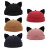 Coole schirmlose Mütze Stand Skullcap Mütze 3D Kätzchenohr für Street Shooting
