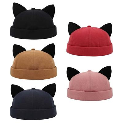 Coole schirmlose Mütze Stand Skullcap Mütze 3D Kätzchenohr für Street Shooting
