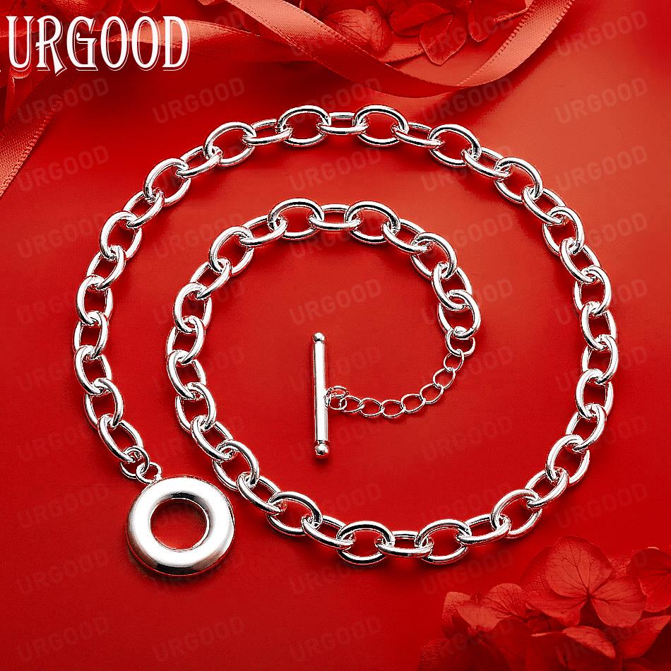 925 Sterling Silver Interlocking Necklace - Banquet Gift Jewelry 47CM