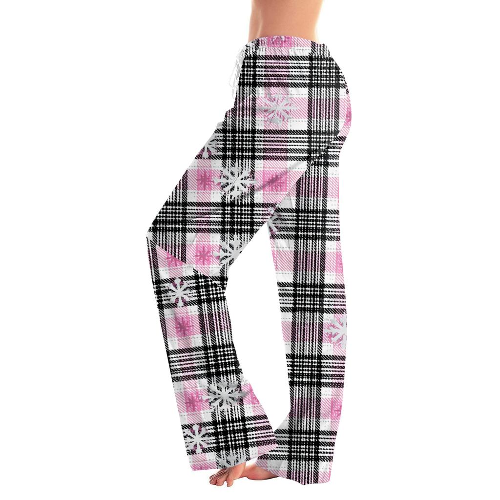 Women's Drawstring Christmas Printed Casual Pants