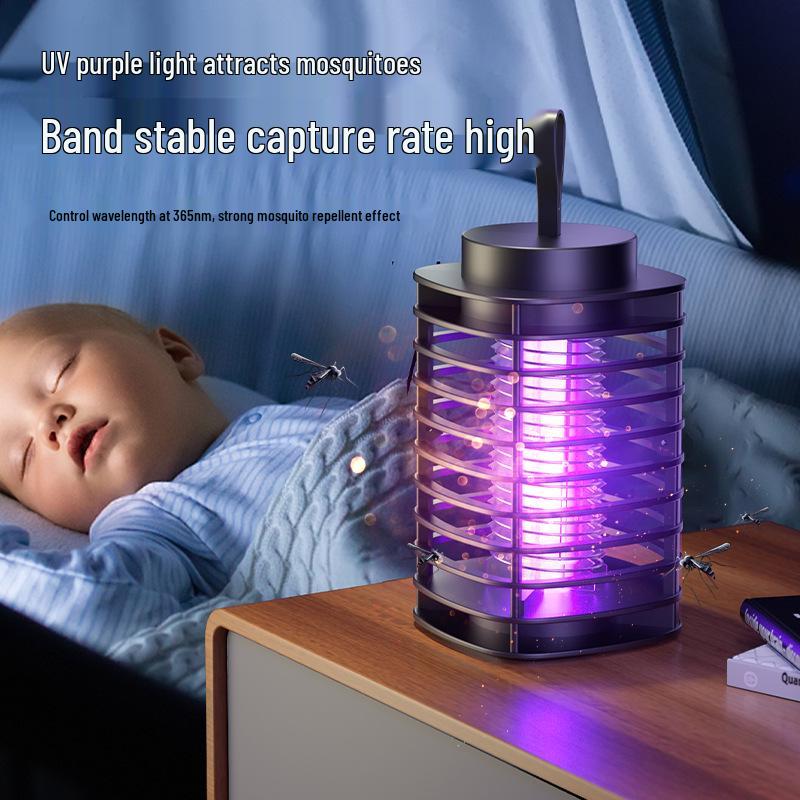 USB Rechargeable Outdoor Mosquito Killer Lamp - Purple Light Electric Shock Mosquito Trap for Camping
