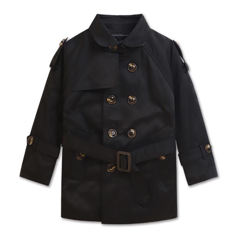 Boys' Wool Blend Plaid Overcoat with Suit Collar - Quilted, Warm, Mid-Length Trench for Autumn/Winter