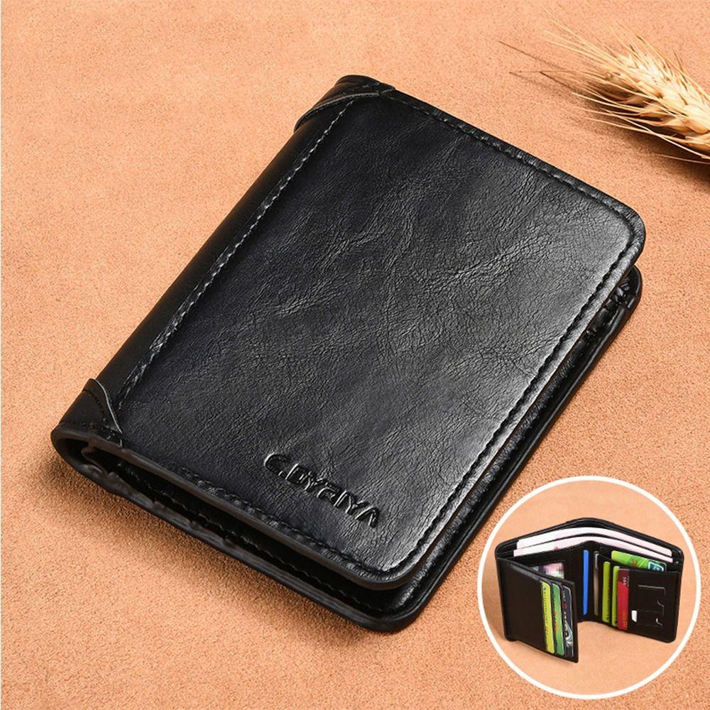 

Folded Wallet Bag Men PU Wallet Purse ID Card Holder Creative Business Clutch Bag Men чорний
