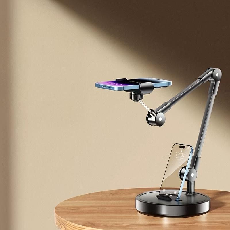 

Регулируемая металлическая подставка для телефона и планшета | Гладкая черная отделка | Прочная железная конструкция | Настольный держатель с несколькими углами наклона для прямой трансляции