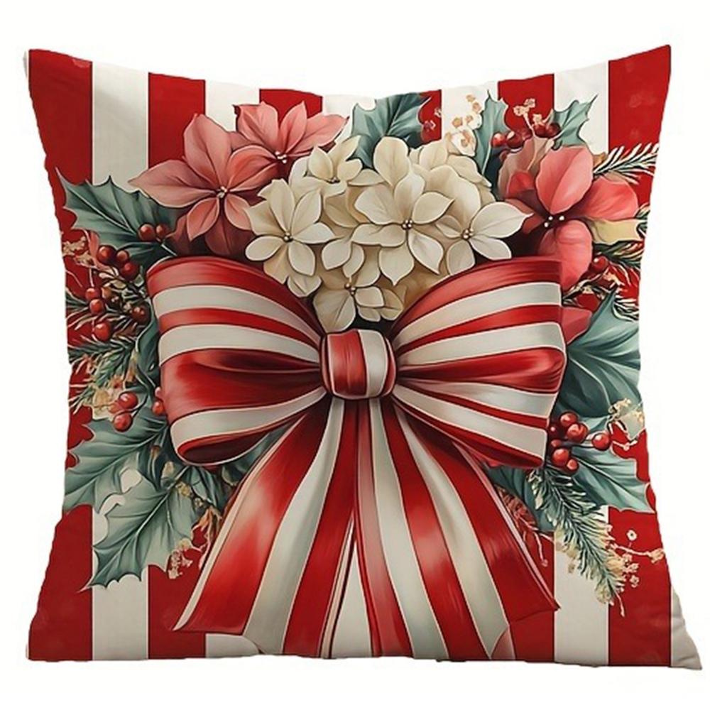 Christmas decoration pillow cover Christmas wreath color festival pattern living room sofa cushion suite room home decoration