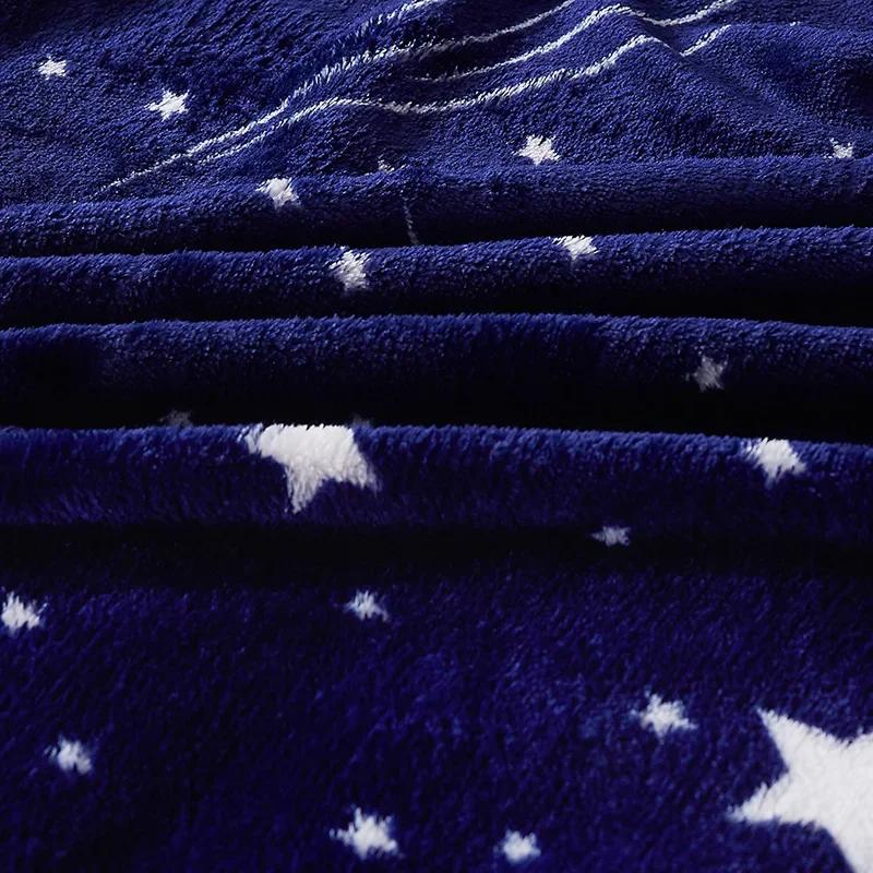 Stars Starry Sky Blanket Bedspread Warm Soft Flannel Print Throw Blankets Suitable for Sofa/Bed/Car Portable Blanket All Season