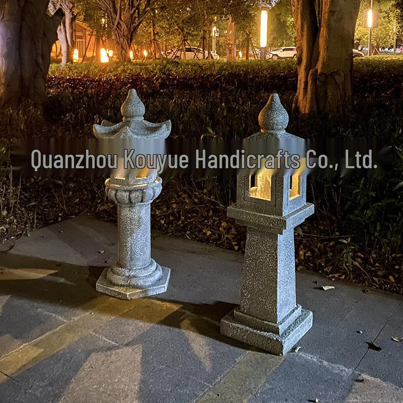 Large Japanese Zen Stone Pagoda Garden Lantern