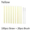 100Pcs Reusable Drinking Glass Straws 20cmx8 mm For Smoothies, Tea, Juice --10Pack With 20Pcs Cleaning Brush Barware