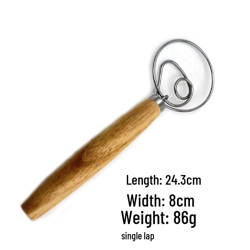 

Деревянная ручка Нержавеющая сталь Двойная петля Венчик и Скалка Инструмент для выпечки