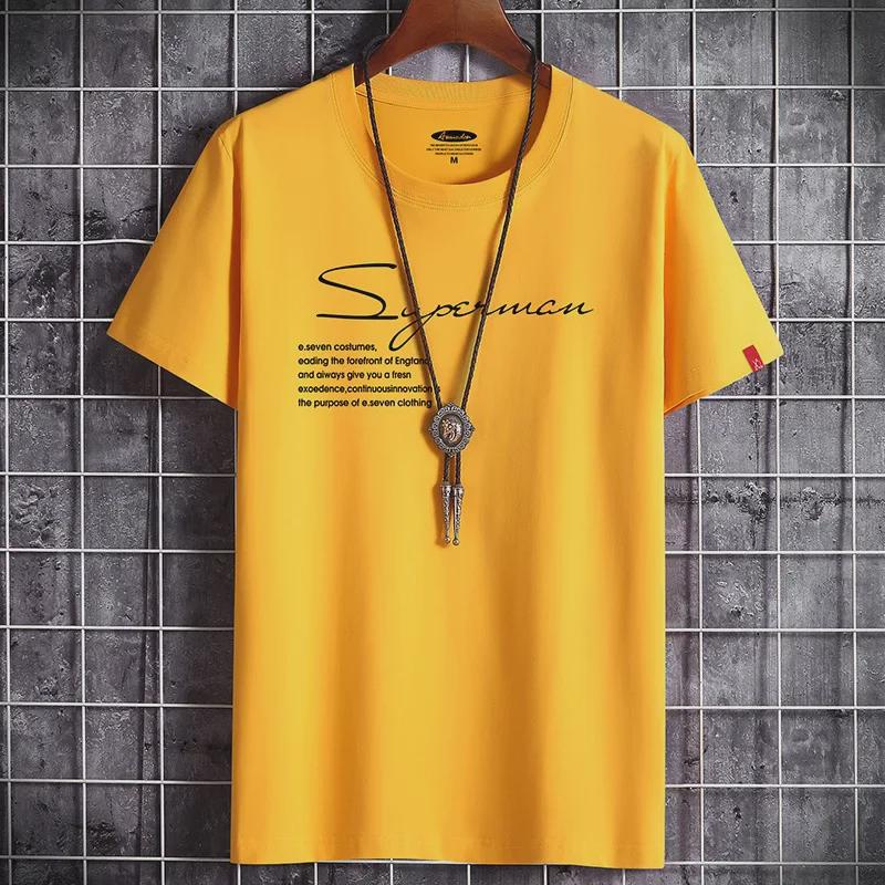 Tricou de vară pentru bărbați cu mânecă scurtă și gât rotund: Stil coreean, la modă și cu croială largă