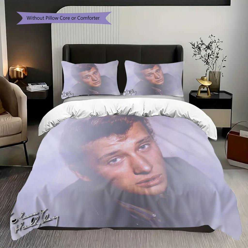 Timeless Elegance Smoke Bedding (1 * duvet cover + 2 * pillowcase, without core) 2D Flat Duvet cover and pillowcase Soft and comfortable