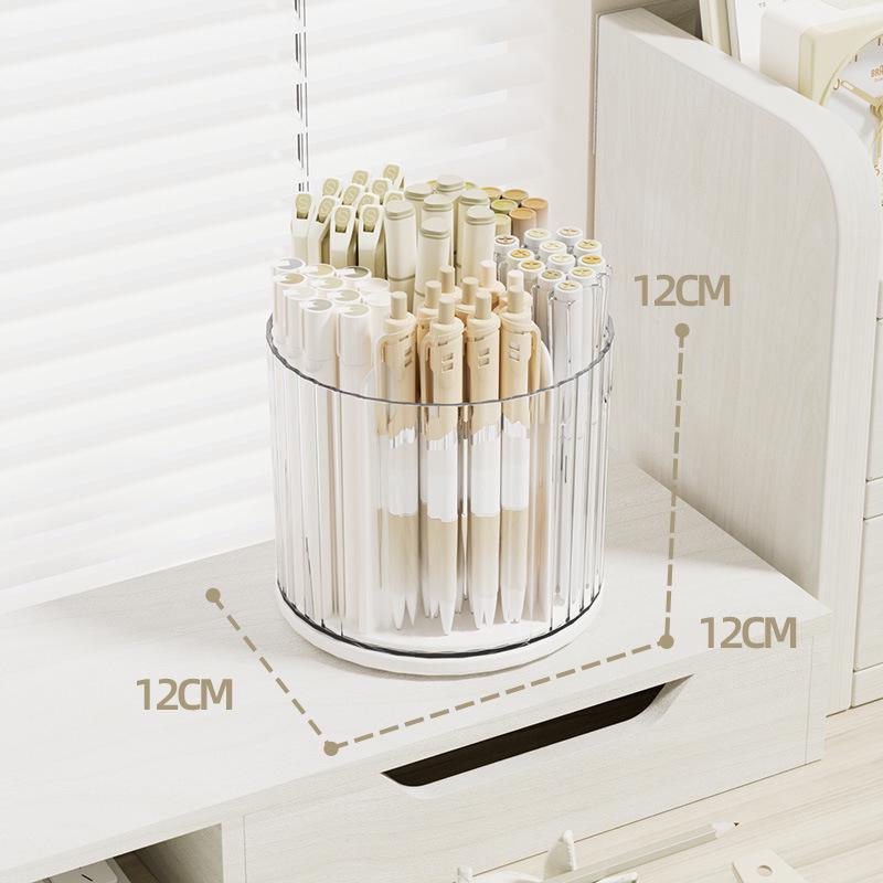 

Large Capacity Rotating Pen and Cosmetic Holder for Desk