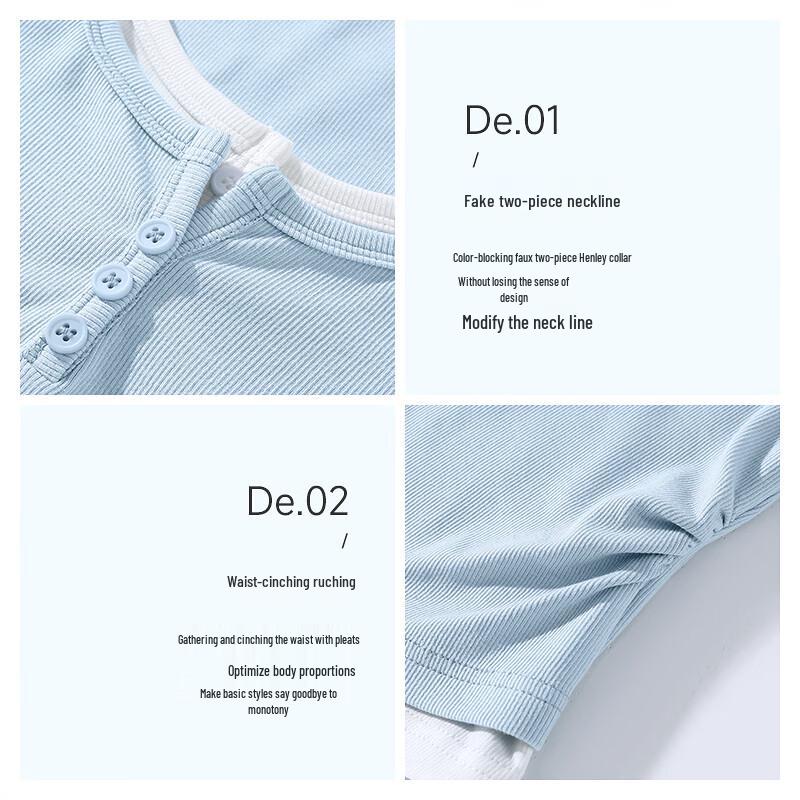 MJ STYLE Women's Faux Two-Piece Short Sleeve T-Shirt